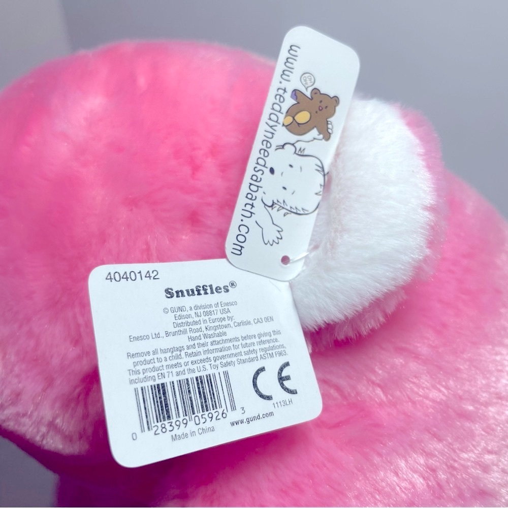 BNWT GUND SNUFFLES Adorable Bright Pink NEVER THRIFTED - Picture 4 of 14